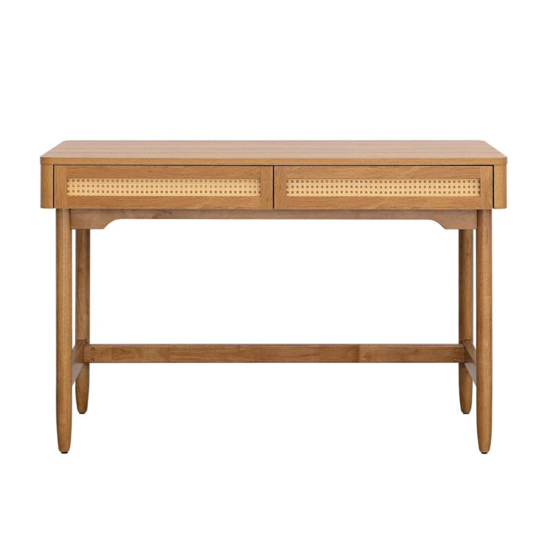 Better Homes and Gardens Springwood Caning Desk, Light Honey Finish - Image 6