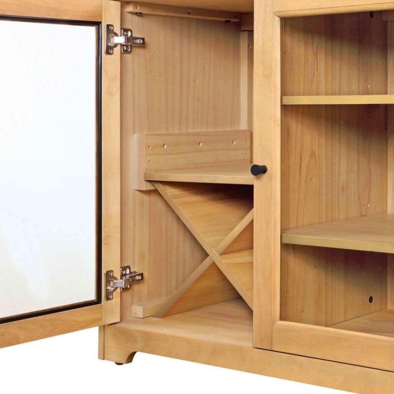 Better Homes and Gardens Aster Bar Cabinet with Solid Wood Frame, Natural Oak finish, by Dave and Jenny Marrs - Image 5