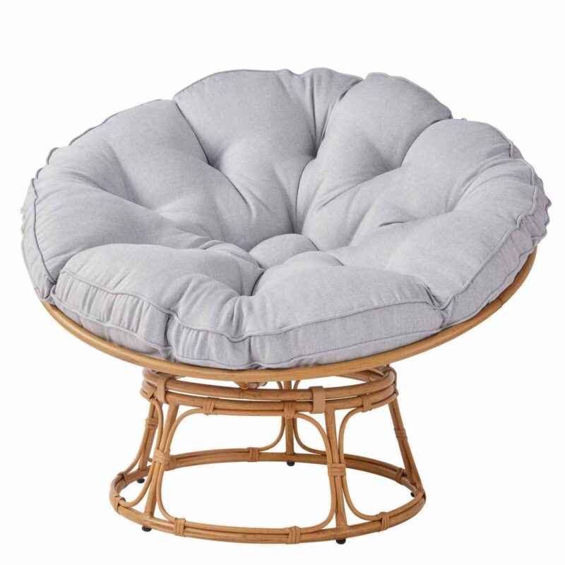 Better Homes and Gardens Papasan Chair, Grey Linen - Image 3