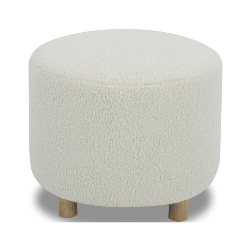 Better Homes and Gardens Mira Round Ottoman, Cream - Image 3
