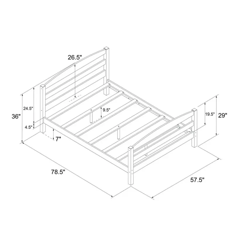 Better Homes and Gardens Leighton Solid Wood Platform Bed Frame, Full, Espresso - Image 15