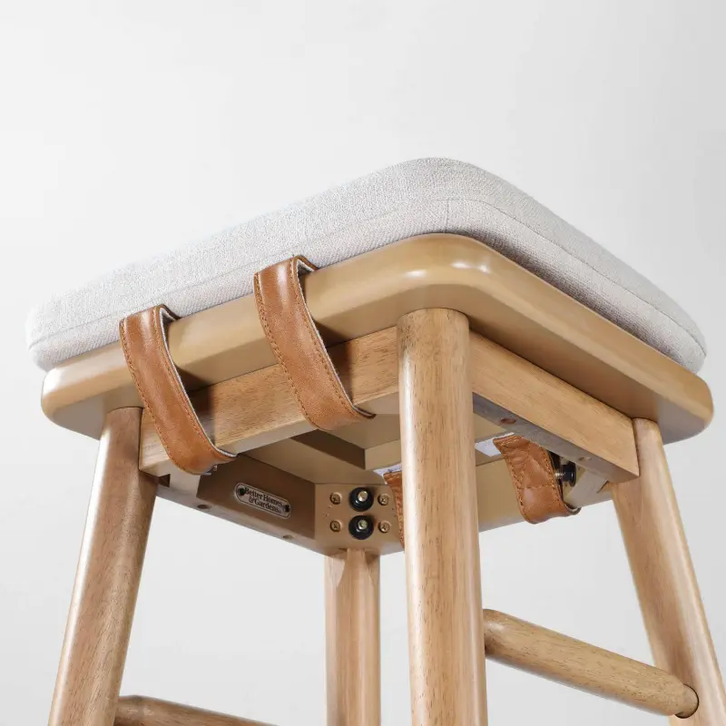Better Homes and Gardens Springwood Barstool, Set of 2, Light Honey Finish - Image 4