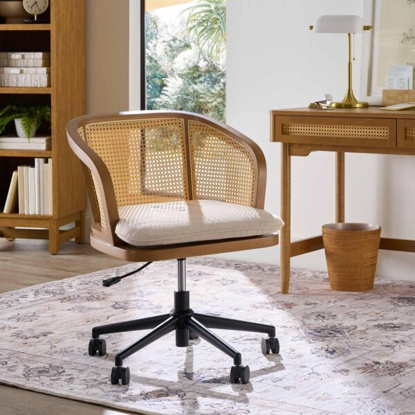 Better Homes and Gardens Springwood Desk Chair, Light Honey Finish