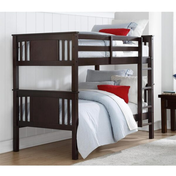 Better Homes and Gardens Flynn Twin Size Bunk Bed for Kids, Espresso