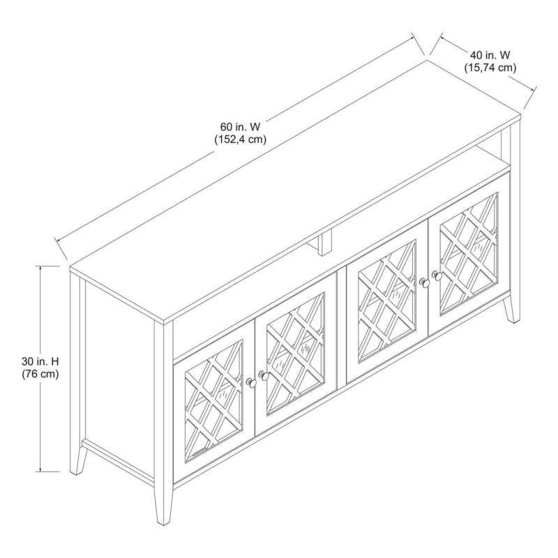 Better Homes and Gardens Trellis TV Stand for TVs up to 65 , Ivory/Walnut - Image 9