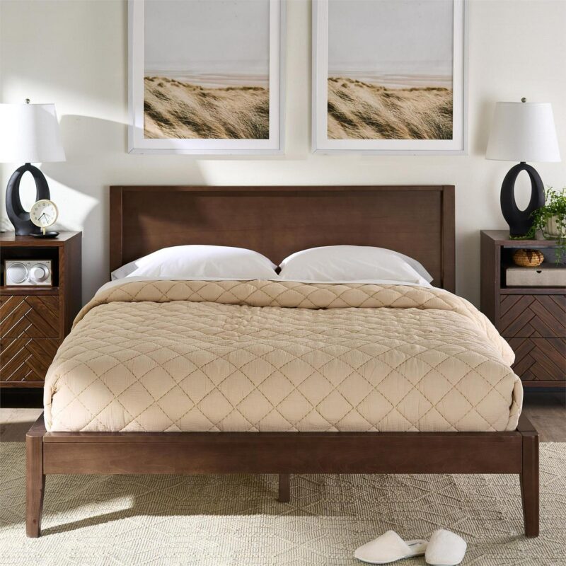 Better Homes and Gardens Ezra No Tool Bed, Queen, Walnut Finish - Image 2