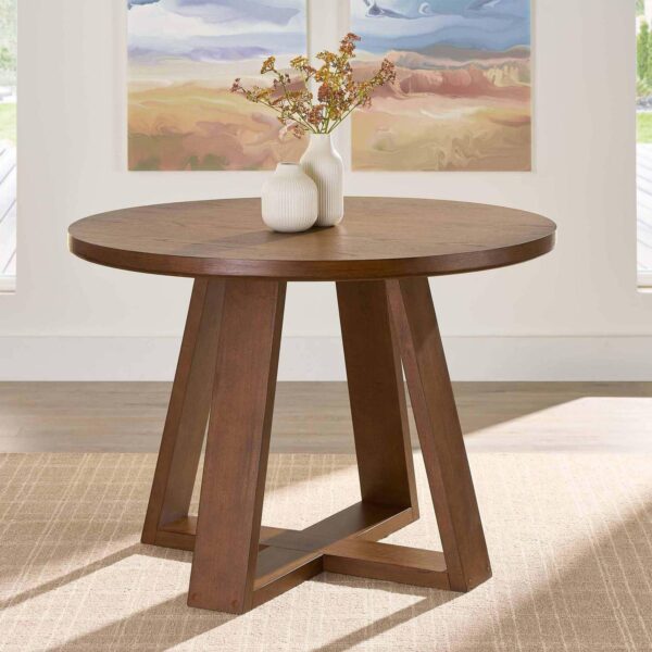 Better Homes and Gardens Ezra 45 Pulgadas Round Madera Dining Table, Walnut