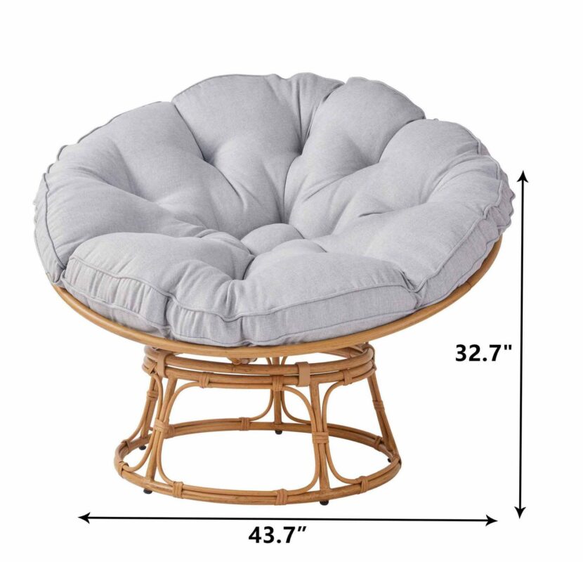 Better Homes and Gardens Papasan Chair, Grey Linen - Image 2