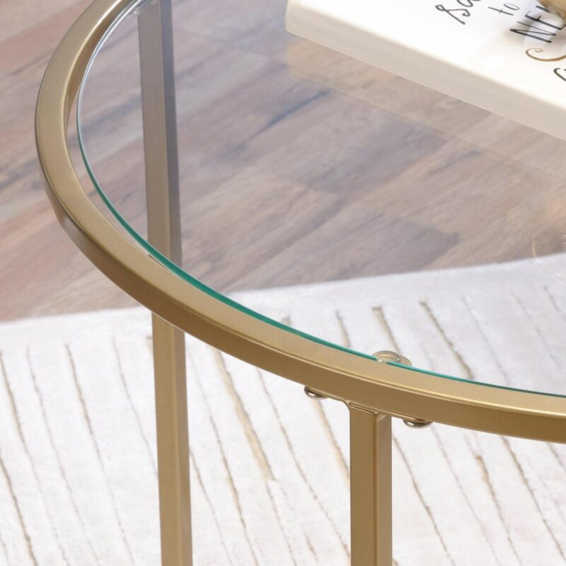 Better Homes and Gardens Nola Side Table, Gold Finish - Image 4