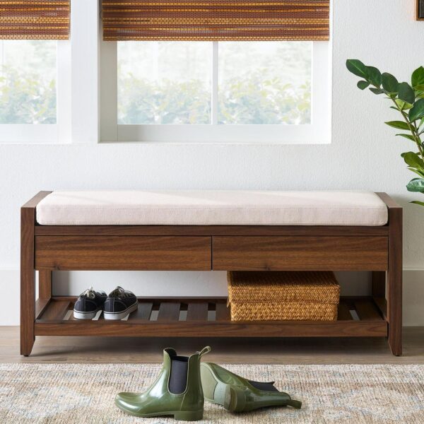 Better Homes and Gardens Reading 45  Bench, Walnut Finish