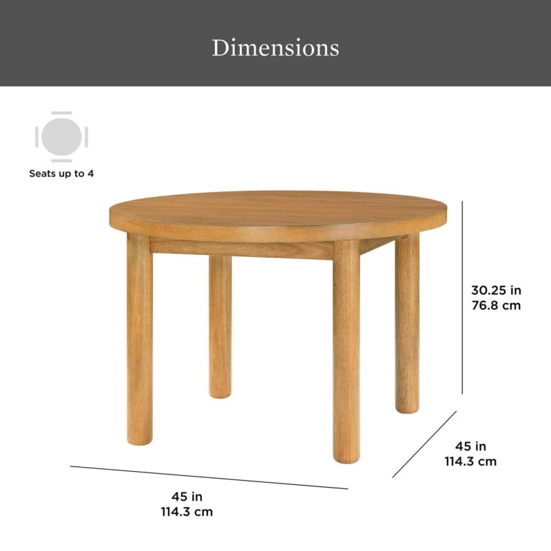 Better Homes and Gardens Adlin 39.125  Round Dining Table, Light Honey - Image 3