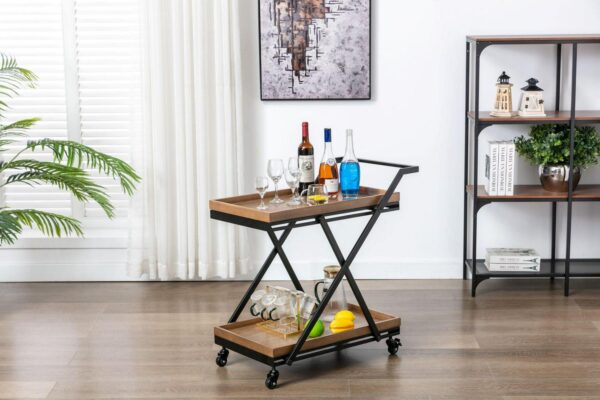 Better Homes and Gardens Entertainment Cart, Wood and Black