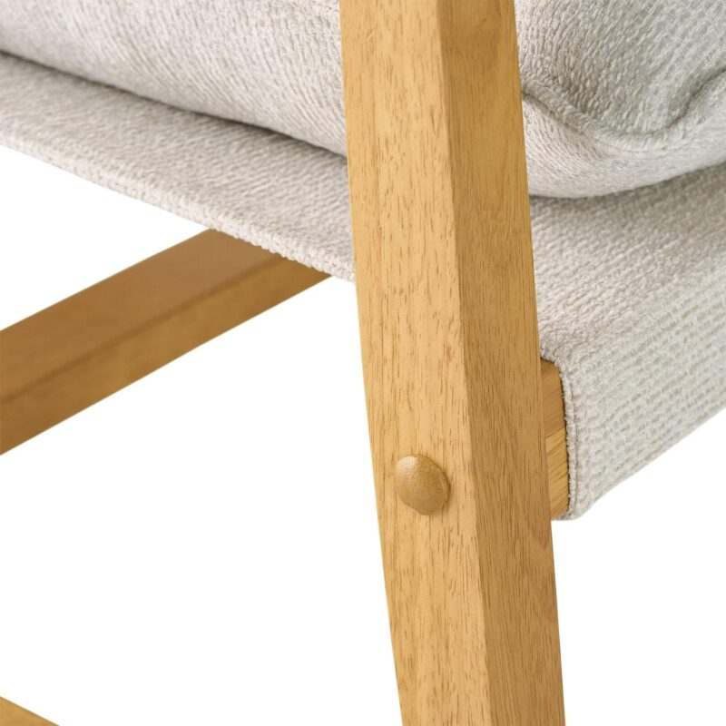 Better Homes and Gardens Wooden Ezra Sling Chair, Cream Linen - Image 7