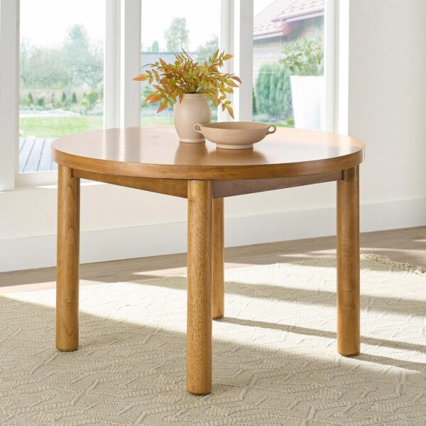 Better Homes and Gardens Adlin 39.125  Round Dining Table, Light Honey