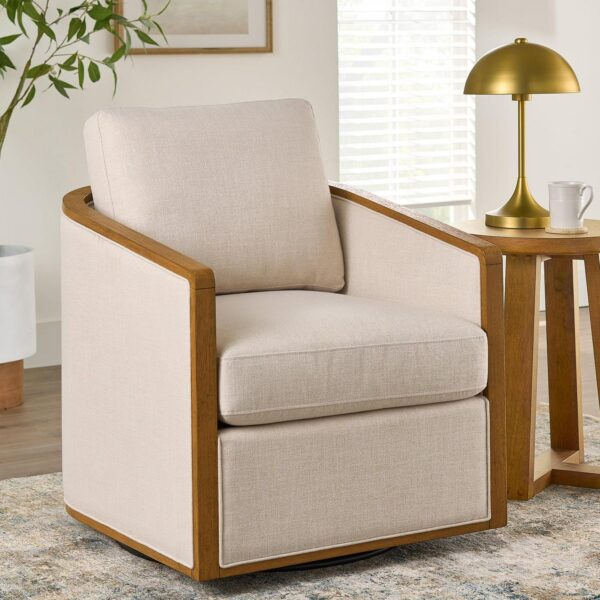 Better Homes and Gardens Windsor Swivel Accent Chair, Cream