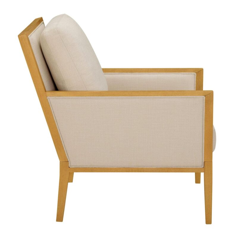 Better Homes and Gardens Windsor Linen Armchair, Light Honey Wood - Image 10