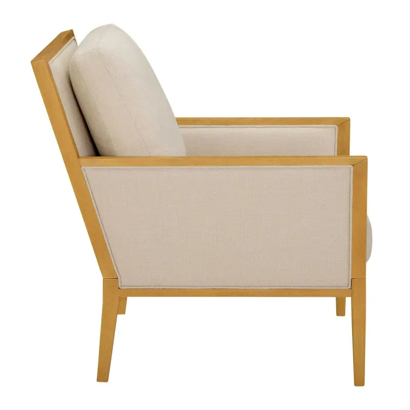 Better Homes and Gardens Windsor Linen Armchair, Light Honey Wood - Image 10