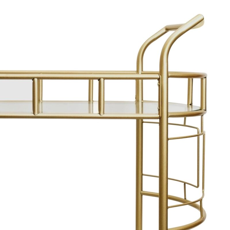 Better Homes and Gardens Fitzgerald Bar Cart with Matte Gold Metal Finish, 2-Tiers - Image 4