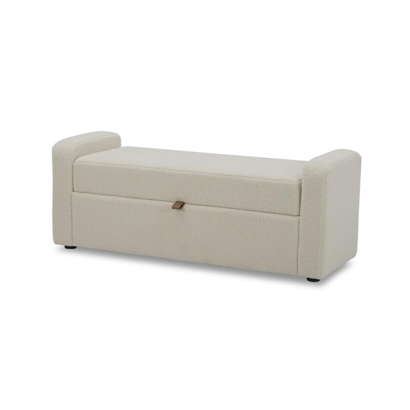Better Homes and Gardens Springwood 55.12  Storage Bench, Cream - Image 2