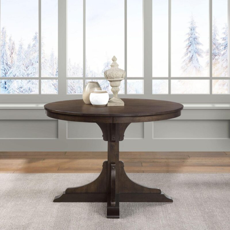 Better Homes and Gardens Canton Round Dining Table, Tobacco Oak Finish - Image 4