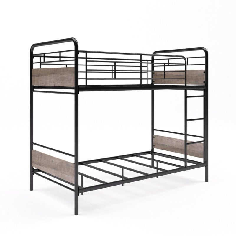 Better Homes and Gardens Anniston Twin Over Twin Bunk Bed, Metal Frame and Rustic Gray Accents - Image 8