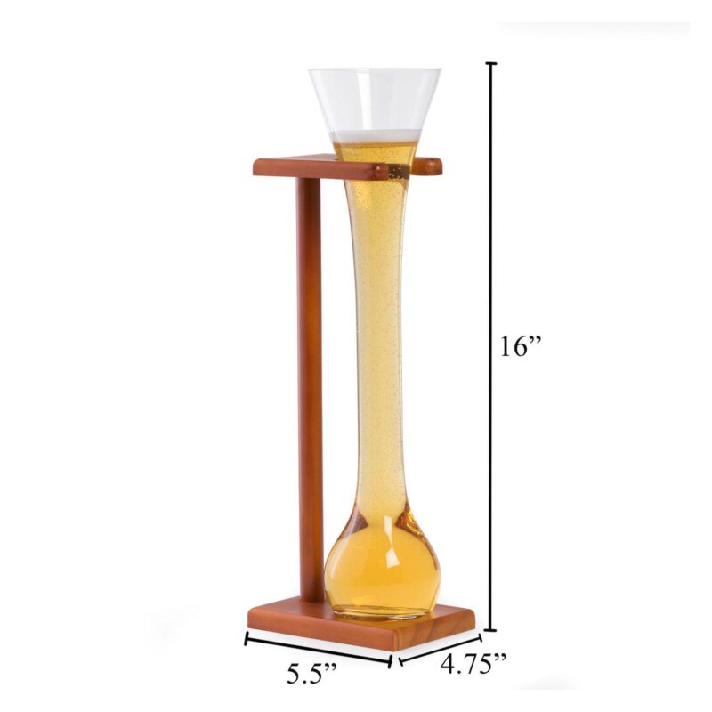 Bey-Berk Half Yard Glass With Wooden Stand 24-oz. - Image 3