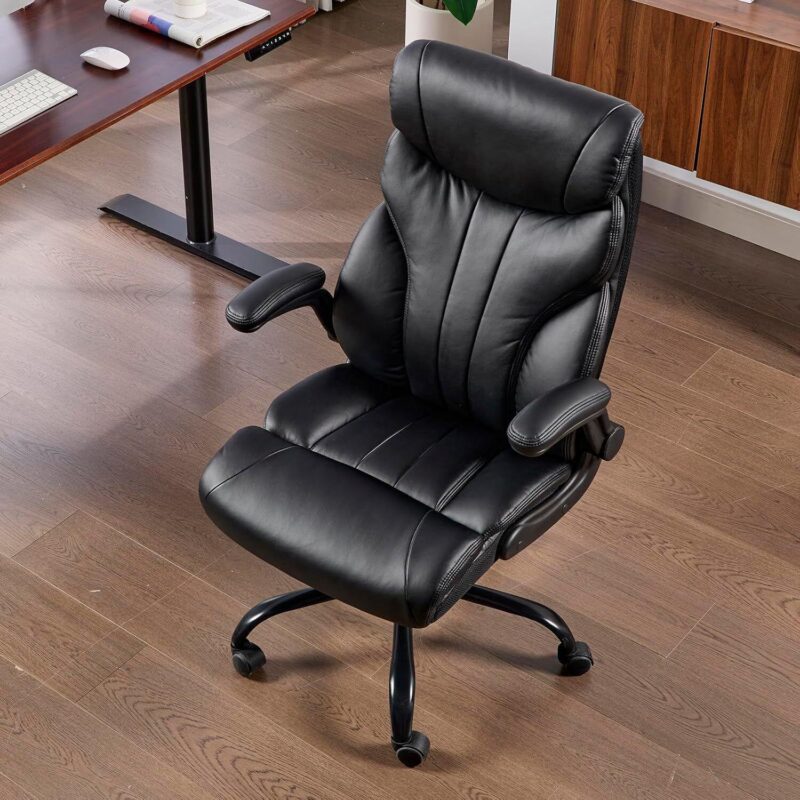 Big and Tall Office Chair 500lbs with High Back and Flip-Up Armrests - Image 4