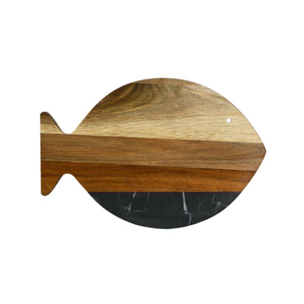 Black Marble And Acacia Wood Fish Board