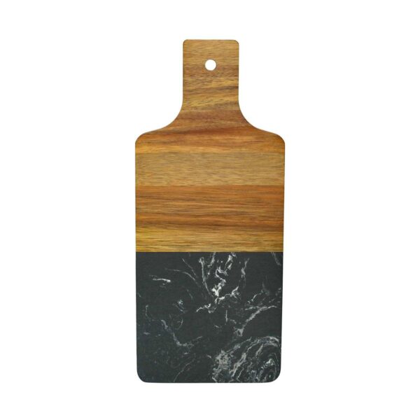 Black Marble And Acacia Wood Handled Board