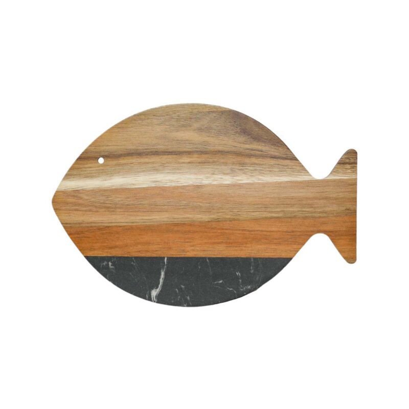 Black Marble And Acacia Wood Fish Board - Image 3