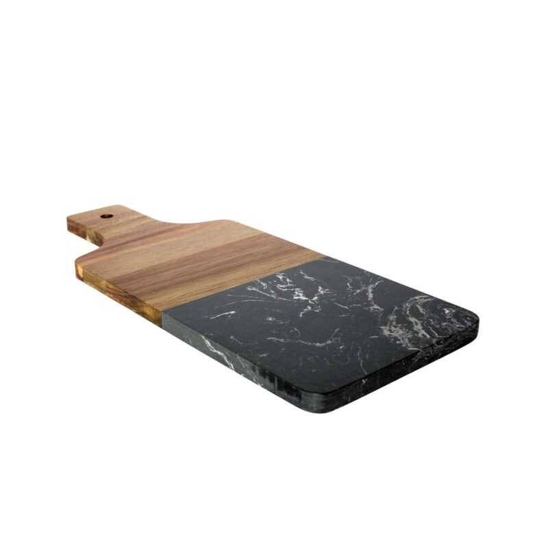 Black Marble And Acacia Wood Handled Board - Image 2