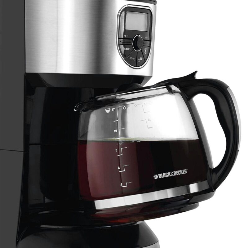 Black and Decker 12 Cup Programmable Coffeemaker in Black and Silver - Image 4