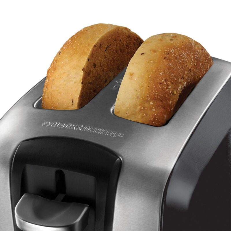 Black and Decker Stainless Steel Extra Wide 2 Slot Toaster in Silver - Image 5