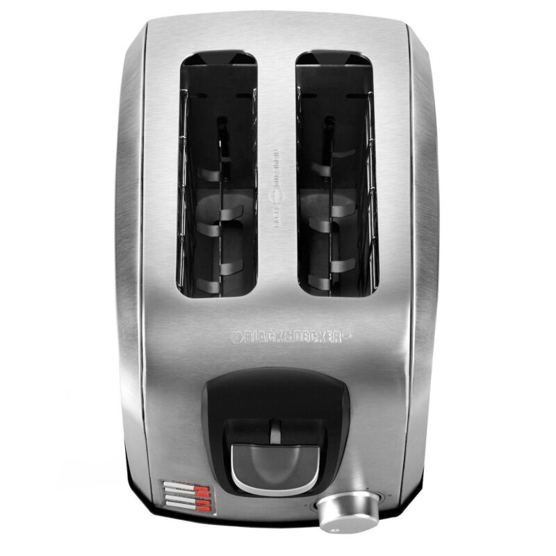 Black and Decker Stainless Steel Extra Wide 2 Slot Toaster in Silver - Image 2