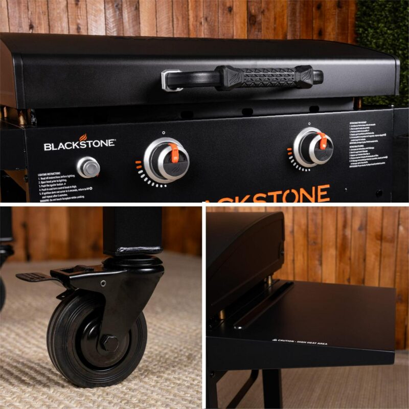 Blackstone 2-Burner 28a Propane Griddle with Hood and Omnivore Griddle Plate - Image 11