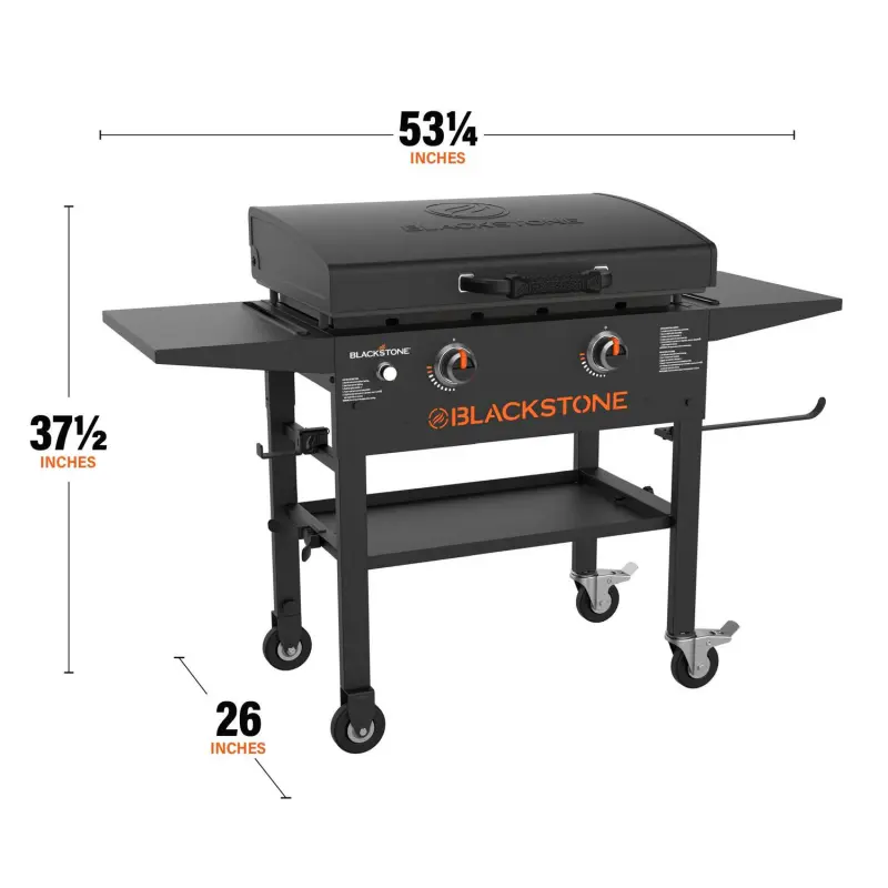 Blackstone 2-Burner 28a Propane Griddle with Hood and Omnivore Griddle Plate - Image 4