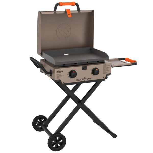 Blackstone Adventure Ready 2-Burner 22  Propane Omnivore Griddle with Flexfold Legs in Outback Tan