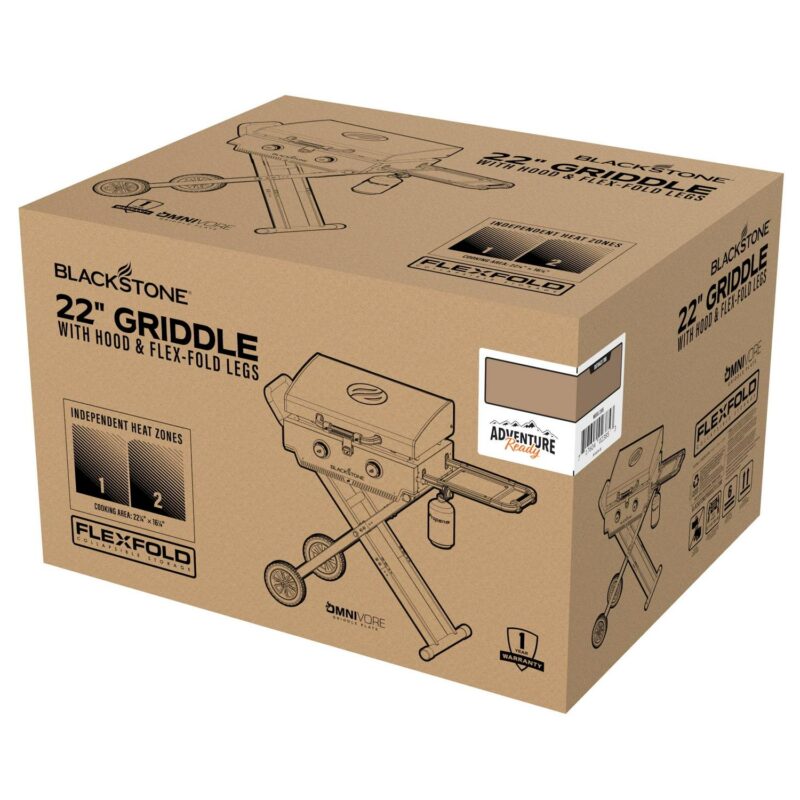 Blackstone Adventure Ready 2-Burner 22  Propane Omnivore Griddle with Flexfold Legs in Outback Tan - Image 3