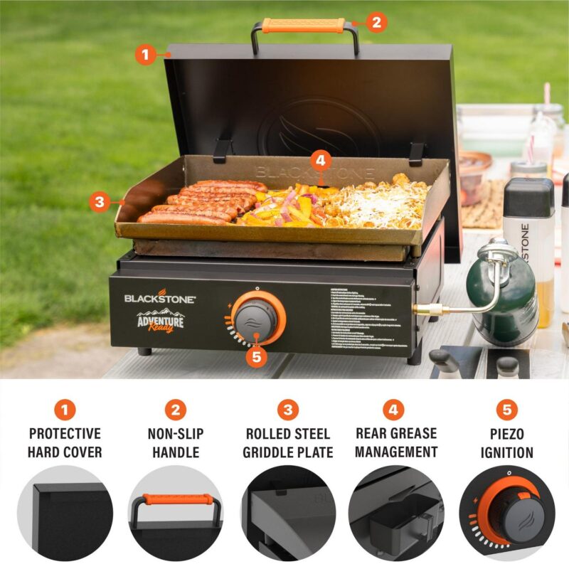 Blackstone Adventure Ready 17a Propane Griddle with Hard Cover - Image 4