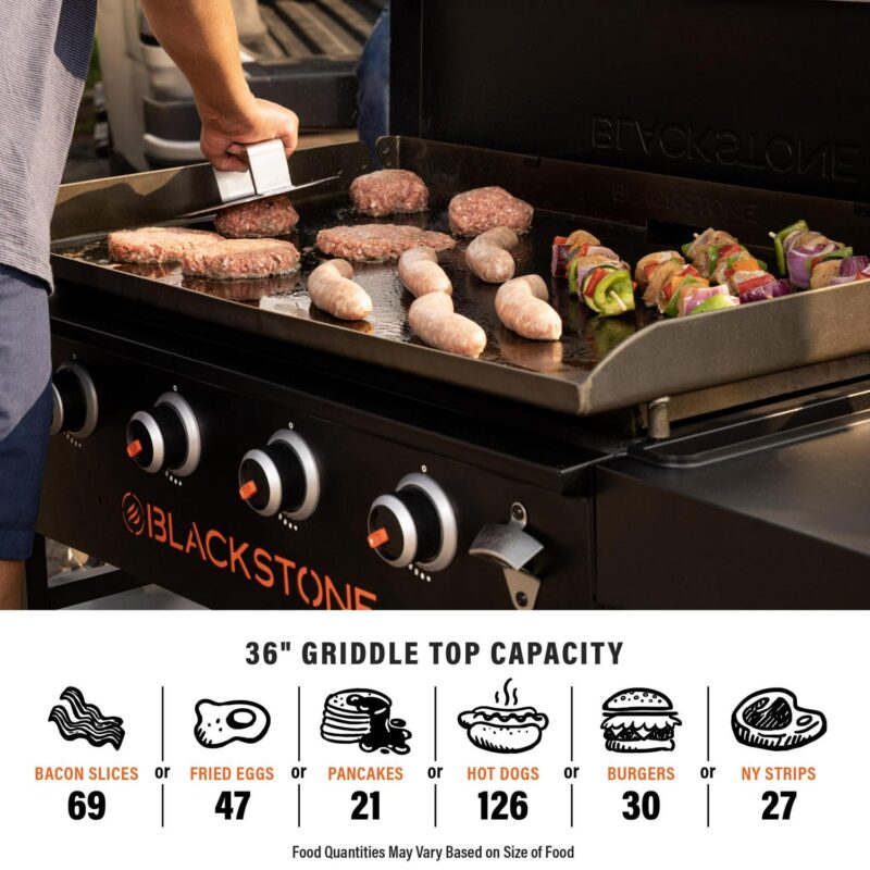 Blackstone Original 4-Burner 36  Propane Omnivore Griddle with Hard Cover - Image 6