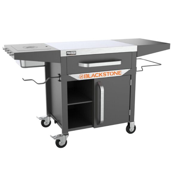 Blackstone ProSeries 28  Serve and Store Prep Grill Cart with Cabinet in Black