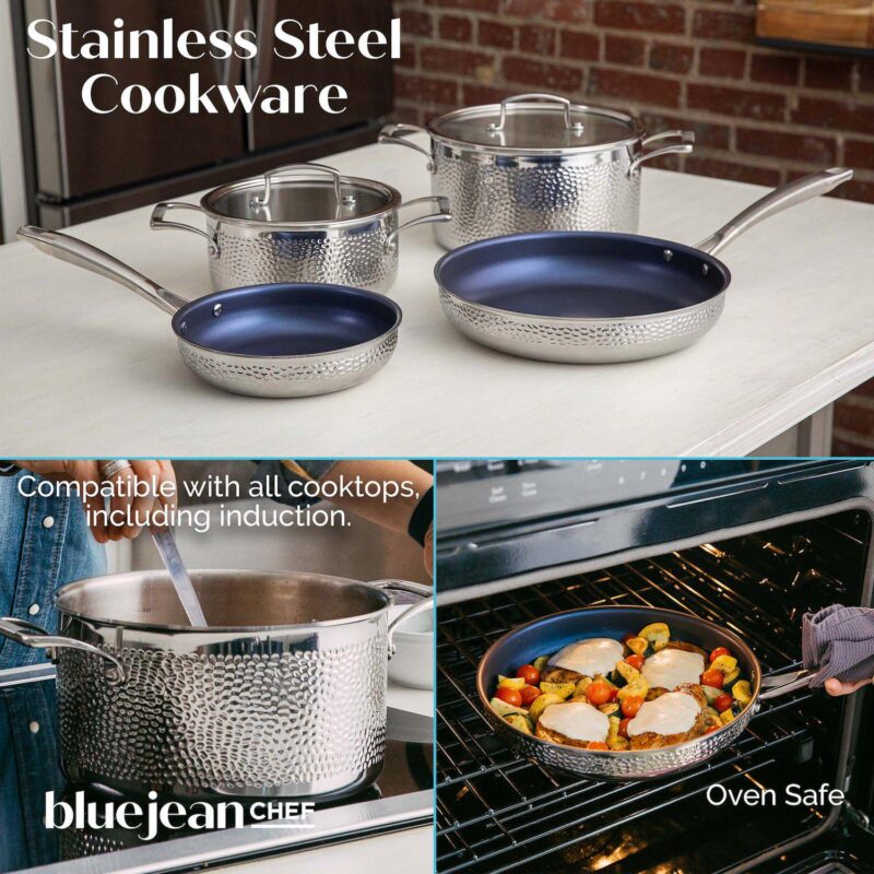 Blue Jean Chef 6-piece Stainless Steel Cookware Set - Image 2