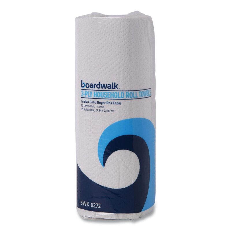 Boardwalk Kitchen Roll Towel, 30 Rolls/Carton, 85 Sheets/Roll, 2-ply, 11 x 9, White - Image 2