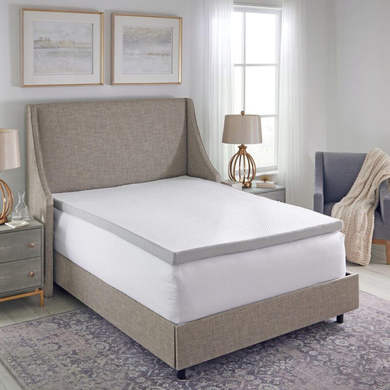 BodiPedic 2-Inch Cooling Gel Memory Foam Mattress Topper with Graphene Infused Cover - Image 2