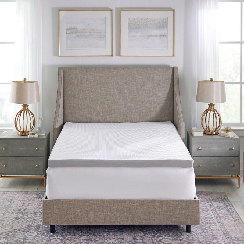 BodiPedic 2-Inch Cooling Gel Memory Foam Mattress Topper with Graphene Infused Cover - Image 3
