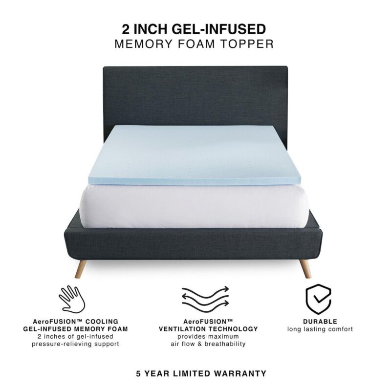 BodiPedic 2-Inch Gel-Infused Memory Foam Mattress Topper - Image 4