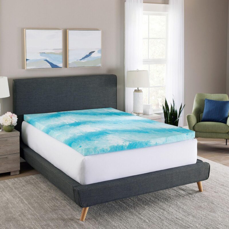 BodiPedic 3-Inch Cooling Gel Swirl Memory Foam Mattress Topper - Image 2