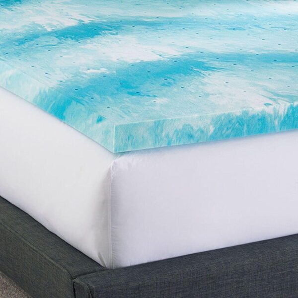 BodiPedic 3-Inch Cooling Gel Swirl Memory Foam Mattress Topper