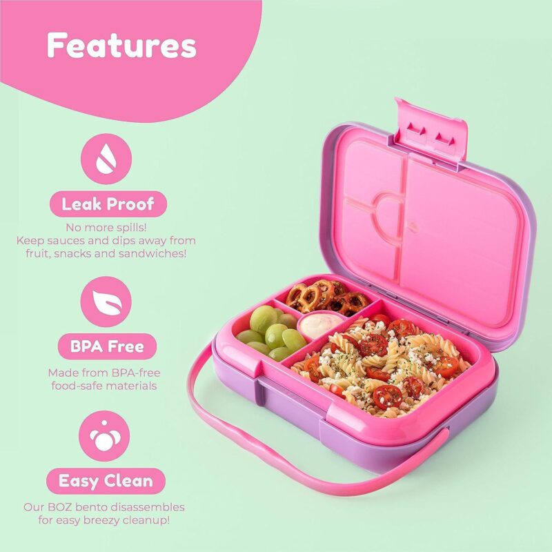 Boz Bento Box For Kids - Kids Bento Lunch Box Toddler Lunch Box For Daycare Leak Proof - Image 4