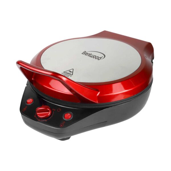 Brentwood 12 Inch Non Stick Pizza Maker and Grill in Red